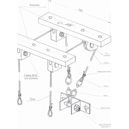 Подвеска блочная на потолок для гимнастических колец