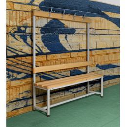 Скамейка с вешалкой для раздевалки 1 метр